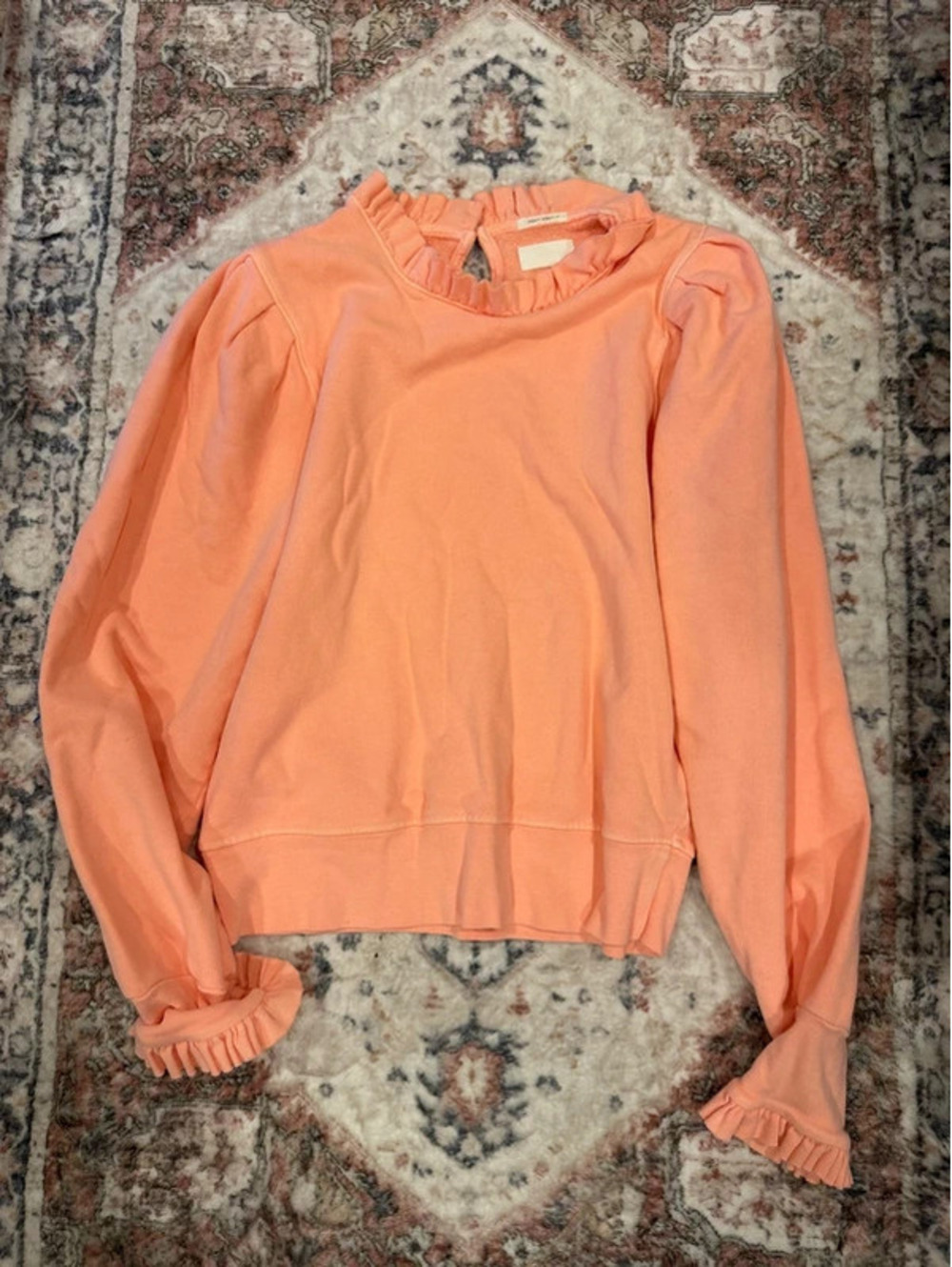 MOTHER the ruffle sweatshirt pink Small